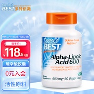 Doctor\'s Best多特倍斯 α-硫辛酸 抗糖焕肤胶囊60粒 促进葡萄糖代谢 修护糖化皮肤 减少胶原蛋白流失 金达威