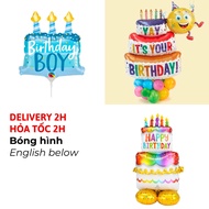 Happy Birthday Foil Cake Balloon For Party Decoration - Happy Birthday Foil Cake Balloon For Party C