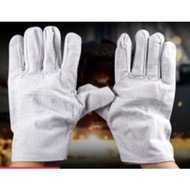 White cotton canvas labor protection gloves type 1