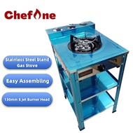 ChefOne UGS-S8080SG Stainless Steel Single Burner 8 Jet Standing Gas Stove dapur gas memasak