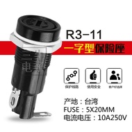 H3/R3-11 Fuse Holder 10A 250V 5x20 Hole 12.5mm Fuse Holder Panel Installation