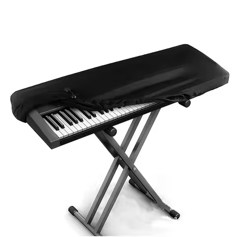 88 Key Digital Electronic Piano Electric Organ Cover Black Soft Elastic Fabric with Drawstring Locki
