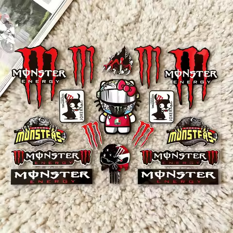 Reflective Monster Energy Sticker Logo Tank Helmet Car Decal For YAMAHA HONDA SUZUKI KAWASKI