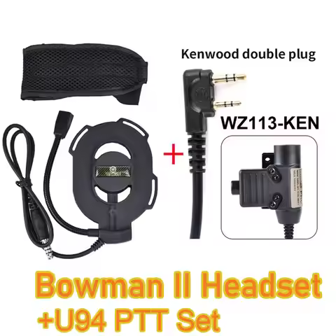 Tactical Hunting Outdoor Communication Headphone Bowman Elite II Headset U94 PTT For Kenwood Baofeng