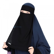 Niqab Bandana Sifon Silk Jetblack Alsyahra Exclusive