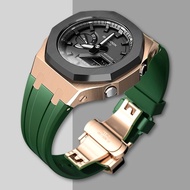 ชุดดัดแปลง Casioak GA2100 Gen4ใหม่กรอบกล่องโลหะสำหรับ G Shock GA2110 GAB2100 Tali Jam Tangan Karet โ