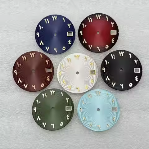 NH35 28.5mm Dial Watch dial Arabic Alphabet Surface Date Watch Faces Suitable for seiko NH35 NH36 mo
