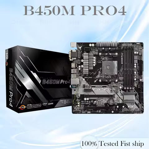 For ASRock B450 B450M Motherboard B450M PRO4 Motherboard AM4 DDR4 128GB Ryzen 5 5600G R7 5700 5600 5