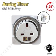 13A 3 Pin Analog Timer 24 hours Timer 24 Jam (SIRIM Approved)