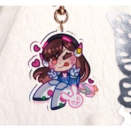 Dva Overwatch Glitter Acrylic Keychain Nang Decor Shop