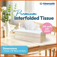 □ ✹ ◄ Kleensafe 2ply 200pulls Premium Interfolded tissue paper towel  - 1 pack