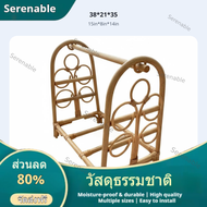 Serenable complimentarystanding Arched Rattan Clothes Hand-Woven Garment Stand Minimalist aesthetic 