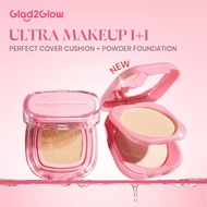 Glad2Glow  2 In 1 Ultra Makeup 2PCS Set Perfect Cover Cushion Foundation & Perfect Blurring Powder F