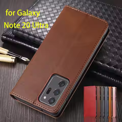 Leather Case for Samsung Galaxy Note 20 Ultra / Note20 Ultra 5G 6.9" Magnetic Attraction Flip Cover 