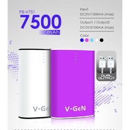 Powerbank V-Gen Rescue 7500mAh Original VGEN PB Dual Output
