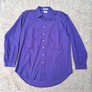 KEMEJA KATUN UNGU Aysha brand boutique cotton poplin blouse shirt top plain purple new top purple sh