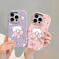 Cat Bow Phone Case For Samsung Galaxy A02 A03 A04E A03S A02S A04 A04S A05 A05S A7 A750 G530 J2 Prime