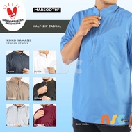 Shirt Plain Casual Short Sleeve Muslim Men's Shirt - Light Grey, XL V3X3