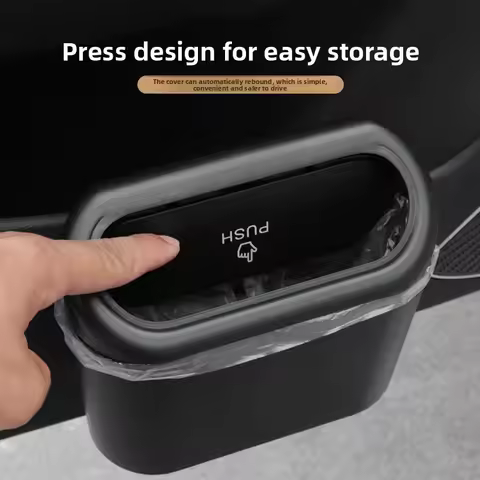 For Audi Q5 FY A8 D5 4N 2017~2025 Car Trash Bin With Lid Leak-proof Kit Portable Hanging Trash Can E
