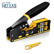 NetCraft Rj45 Crimping Tool Set Pass Though CAT5 CAT5E CAT6 Crimper Cutter Stripper for Network LAN 
