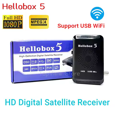 2024 Hellobox5 mini HD Satellite Receiver DVB-S2 Support WiFi Dongle 3G Modem USB 2.0 Hellobox 5