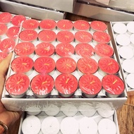 Box of 100 RED tealight candles that burn 3-4 hours {NO SMOKE}