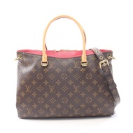 【二手】路易威登LOUIS VUITTON Pallas Monogram 2WAY 手提包 M41147 玫瑰金 PVC 塗層帆布 皮革 Pallas 女士二手 A