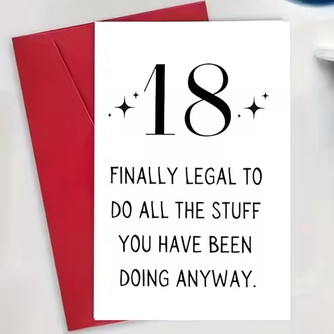 Humorous 18th Birthday Greeting Card | With Envelope, High Quality Paper, Romantic Surprise, Perfect