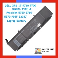 DELL XPS 17 9710 9700 XG4K6 TYPE A Precision 5750 5760 5570 P92F 3324J Laptop Battery