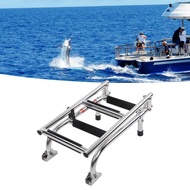 Boat Folding 4 Steps Ladder  Oval Steps Adjustable Pontoon Removable Ladder for Yachts