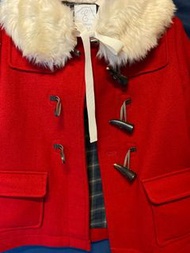 #開學二手拍 Hyphen would gallery 耶誕活動必備顯色大紅牛角釦保暖顯瘦剪裁毛料大衣外套