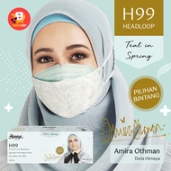 Himaya H99 Hijab Premium Face Respirator 20s - Teal in Spring (HIMAYA)