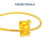 999 Pure Gold Princess Bear with Top Hat Charm | MoneyMax | 24K 3D Gold Bear Matte Surfaced Charm | NP2998