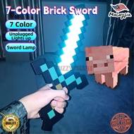 16" Diamond Sword Table Desk Lamp MY World Game Same Style Transformation Diamond Sword Night Light 