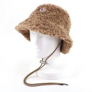 MONCLER BERRETTO 標誌貼片羊毛呢漁夫帽/運動帽，ブラウン，義大利製造，正品，女士款，成色極佳。