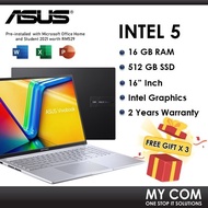 Asus Vivobook 16 A1605V-APMB036WS & APMB035WS 16'' WUXGA Laptop Notebook (Core 5 120U, 16GB, 512GB S