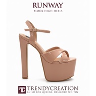TC PLATFORM HIGH HEELS - RUNWAY 6.5 INCHES NUDE COLOR PAGEANT HIGH HEELS