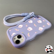 3D Wave Strap Casing For Realme C75 C75X C73 C17 C15 C12 C11 C3 C2 C1 5G 4G Luxury Cover Cute Rabbit