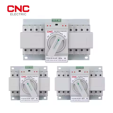CNC Auto/Manual Switching Circuit Breakers YCQ1B-63 2P/3P/4P 63A Dual Power Automatic Transfer Switc
