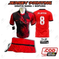 Free Nama Nomor Setelan Baju Bola Printing / Jersey Printing Futsal