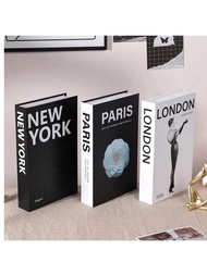 1/2/3 Pcs Fake Books, Decorative Books, Fashion Books With Folded Leafs Of International Cities Like