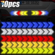 10Pcs/Set Car Night Warning Reflective Sticker Scratch Cover Arrow Shaped Bumper Body Sticker Reflective Strips Auto Accessories