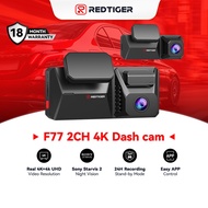 REDTIGER Dual 4K Dash Cam with 256GB eMMC, STARVIS 2 IMX678 Front and Rear Dash Camera with Dual HDR