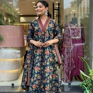 Designer Cotton Anarkali Gown Set For Women By inaaya Fabric