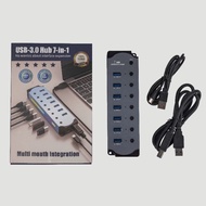 USB Hub 7 port USB 3.0 5 Gbps RGB LED On/Off switch