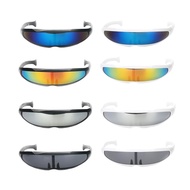 [yiodusi] Womens 80s Futuristic Shield Sunglasses Visor Glasses Eyewear Funny Favors