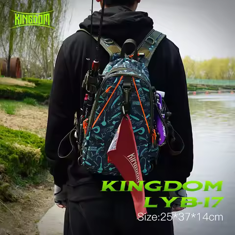Kingdom New Fishing Bags 39*24*16.5cm Sports Bag Outdoor Backpack Fishing Reel Lure Box Fishing Acce