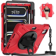 360 Rotating Heavy Duty Rugged Kids Safe Case for iPad Pro 2024 13 Inch M4 Chip Model A2925/A2926/A3