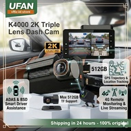 Carlover K4000 2K Triple Lens Dash Cam | 2K+1K+1K | 4G GPS WiFi | ADAS BSD | Remote/24H Parking Mode