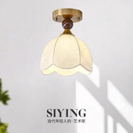 French Corridor Light, Retro Fabric Ceiling Light, Balcony Ceiling Light
